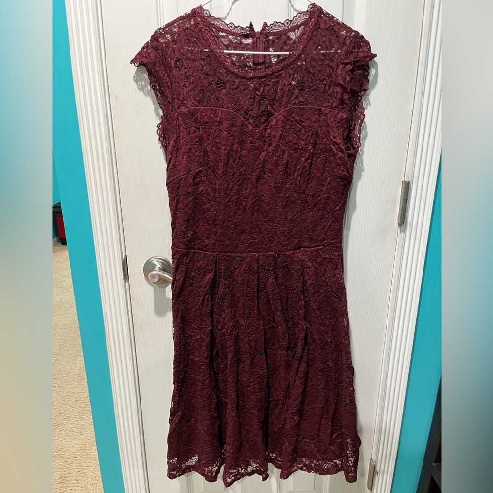 Meetjen Floral Lace Prom Graduation Cocktail Dress for women A-line Wedding